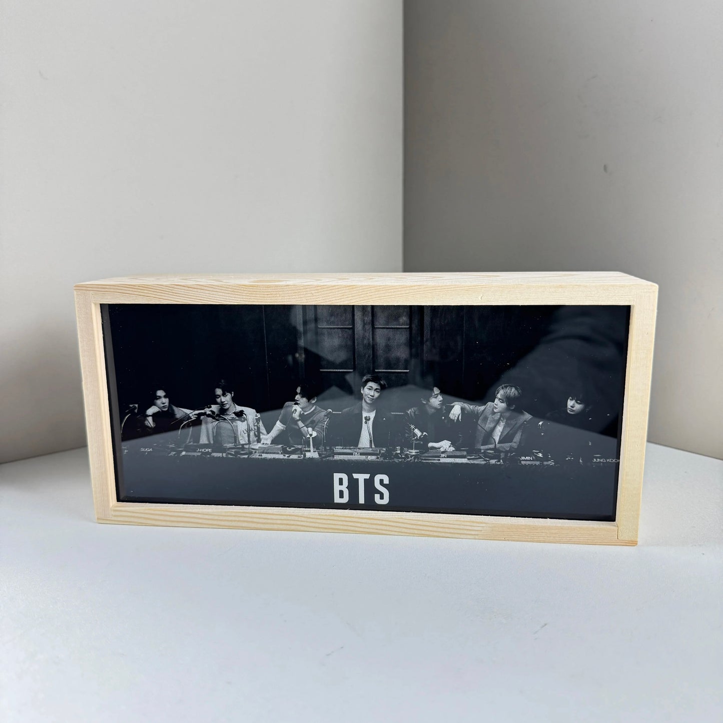 Anidoo BTS Wooden Base Double Sided Light Acrylic Night Light Fan Merchandise