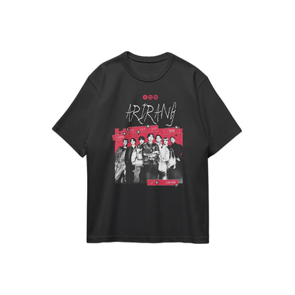 Anidoo BTS Cotton Printed black Short Sleeve Tee Spring Summer Breathable Fan Merchandise
