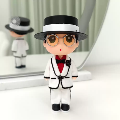 G-DRAGON Black Hat White Suit Doll Keychain 5.12 Inch