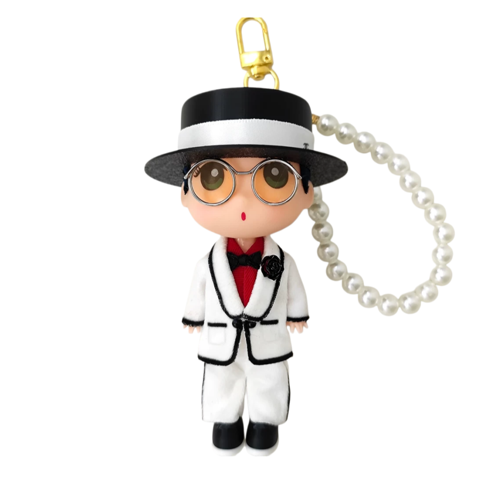 G-DRAGON Black Hat White Suit Doll Keychain 5.12 Inch