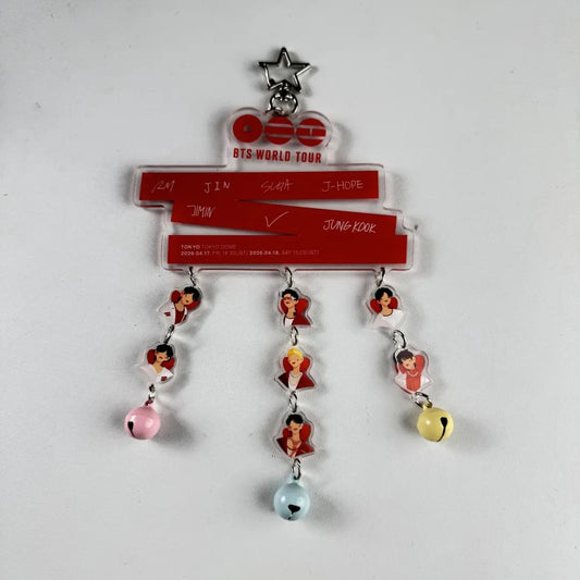 Anidoo BTS / ARIRANG World Tour Acrylic Wind Chime Keychain Member Character Charms With Bells Fan Merchandise