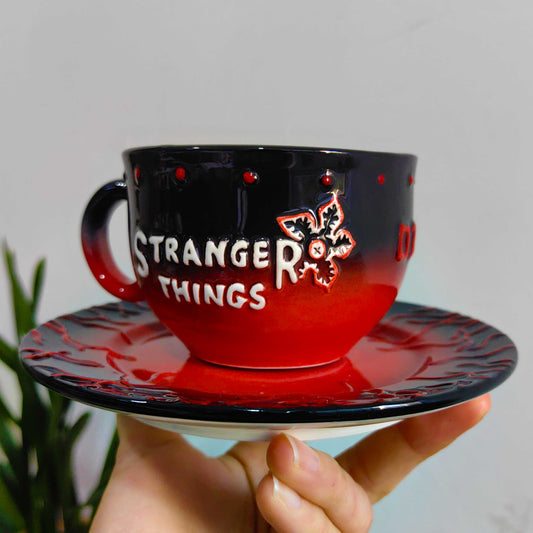 【Pre-sale】Stranger Things Mind Flayer Upside Down Ceramic Cup & Saucer Coffee Set
