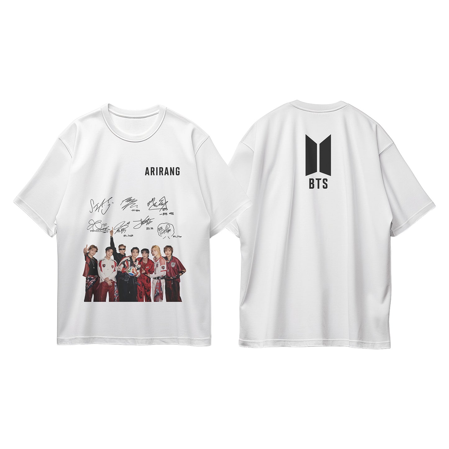 BTS ARIRANG Cotton Graphic T-Shirt White Breathable Fan Merch -A