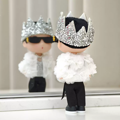 G-DRAGON White Rose Crown Doll Keychain 5.12 Inch