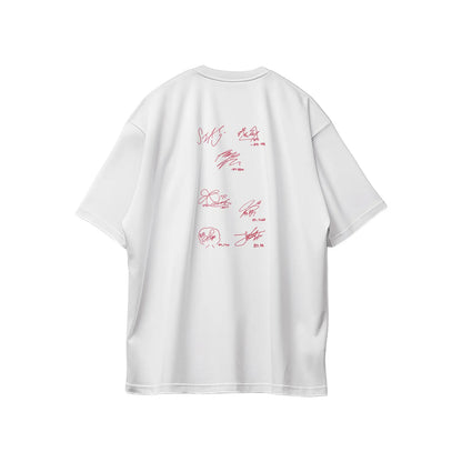 Anidoo BTS White Short Sleeve Cotton Printed Support T Shirt Spring Summer Casual Fan Merchandise