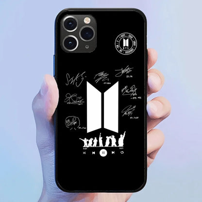 Anidoo BTS  Luminous Light Up Phone Case for iPhone 17 16 15 Series Slim Lightweight Protective Case Fan Gift