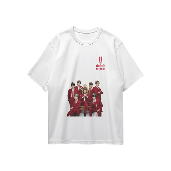 BTS ARIRANG Cotton Graphic T-Shirt White Breathable Fan Merch -C