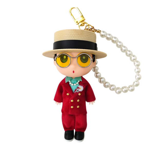 G-DRAGON Straw Hat Suit Doll Keychain 5.12 Inch