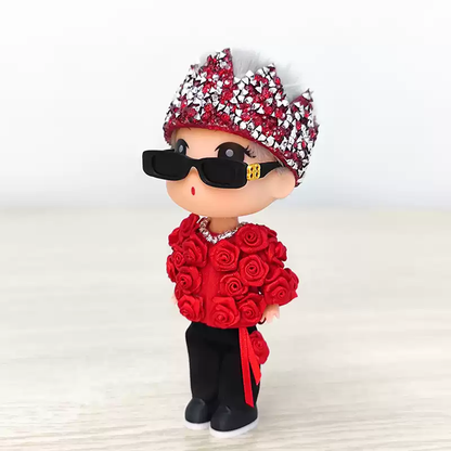 G-DRAGON Red Rose Crown Doll Keychain Fan Merch 5.12inch 2 styles