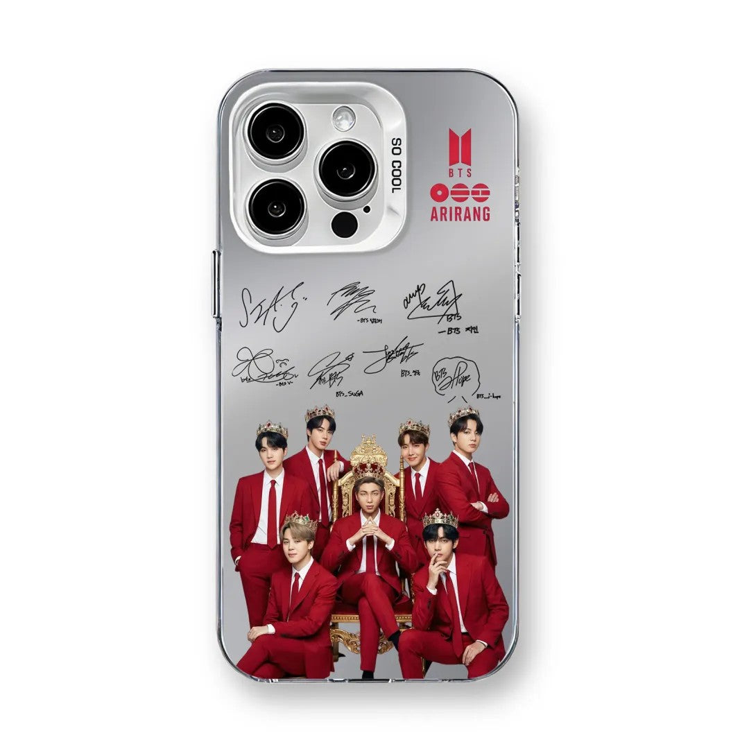 Anidoo  BTS Mirror Phone Case  for iPhone 17/16/15  TPU Protective Glossy Cover Fan Merchandise Gift-E