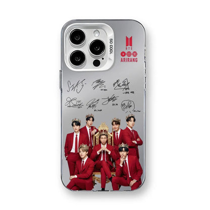 Anidoo  BTS Mirror Phone Case  for iPhone 17/16/15  TPU Protective Glossy Cover Fan Merchandise Gift-E