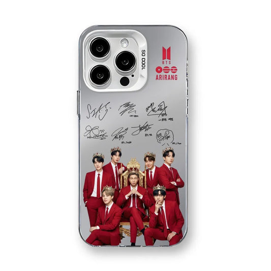 Anidoo  BTS Mirror Phone Case  for iPhone 17/16/15  TPU Protective Glossy Cover Fan Merchandise Gift-E