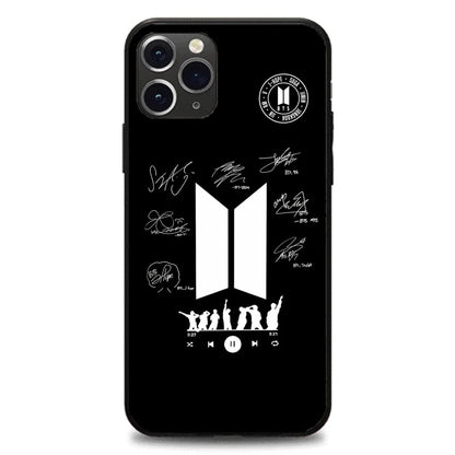 Anidoo BTS  Luminous Light Up Phone Case for iPhone 17 16 15 Series Slim Lightweight Protective Case Fan Gift