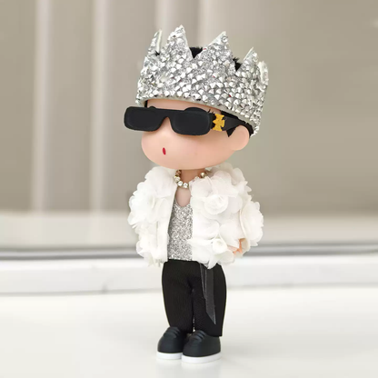 G-DRAGON White Rose Crown Doll Keychain 5.12 Inch
