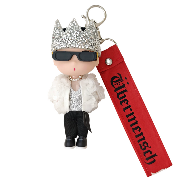 G-DRAGON White Rose Crown Doll Keychain 5.12 Inch