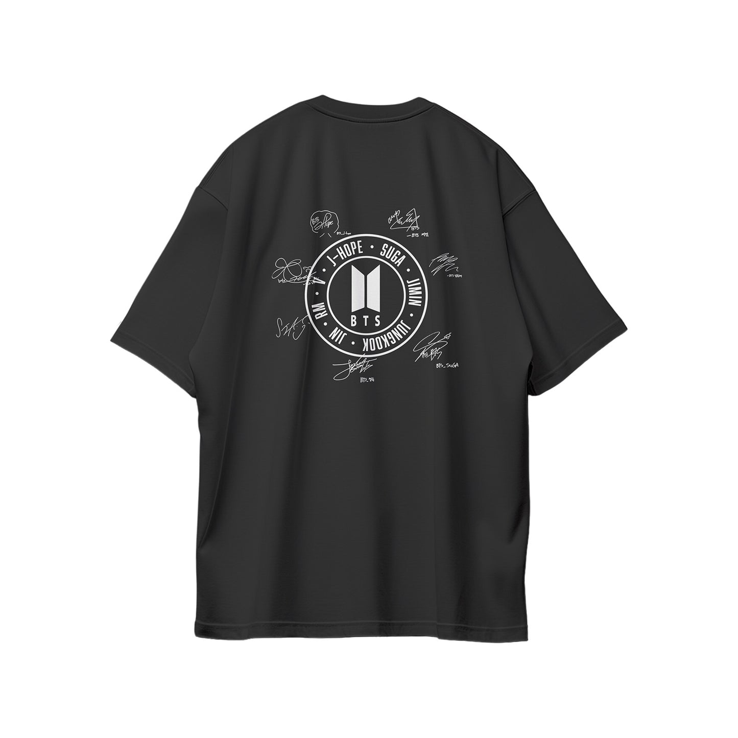 Anidoo BTS Cotton Printed black Short Sleeve Tee Spring Summer Breathable Fan Merchandise-A