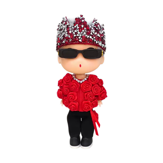 G-DRAGON Red Rose Crown Doll Keychain Fan Merch 5.12inch 2 styles