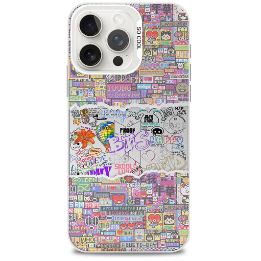Anidoo BTS Mirror Phone Case Silver for iPhone 17/16/15  TPU Protective Glossy Cover Fan Merchandise Gift