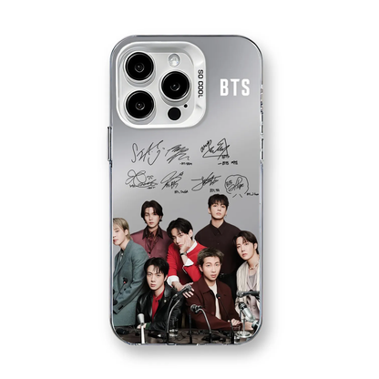 Anidoo BTS ARIRANG Mirror Phone Case Silver   for iPhone 17/16/15  TPU Protective Glossy Cover Fan Merchandise Gift