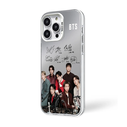 Anidoo BTS ARIRANG Mirror Phone Case Silver   for iPhone 17/16/15  TPU Protective Glossy Cover Fan Merchandise Gift