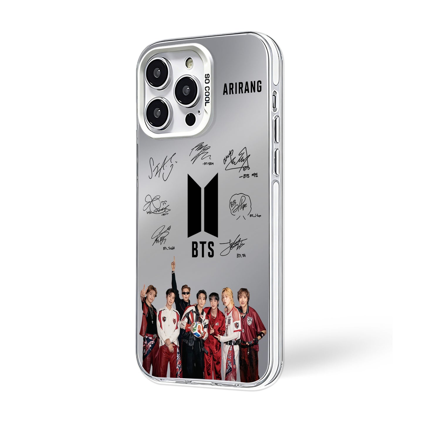BTS ARIRANG white Mirror Phone Case Glossy TPU Fan Merch -A