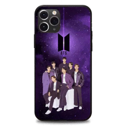 Anidoo BTS Luminous Light Up Phone Case for iPhone 17 16 15 Fashion Flash Glowing Soft TPU Shockproof Protective Slim Cover Fans Gift Collection