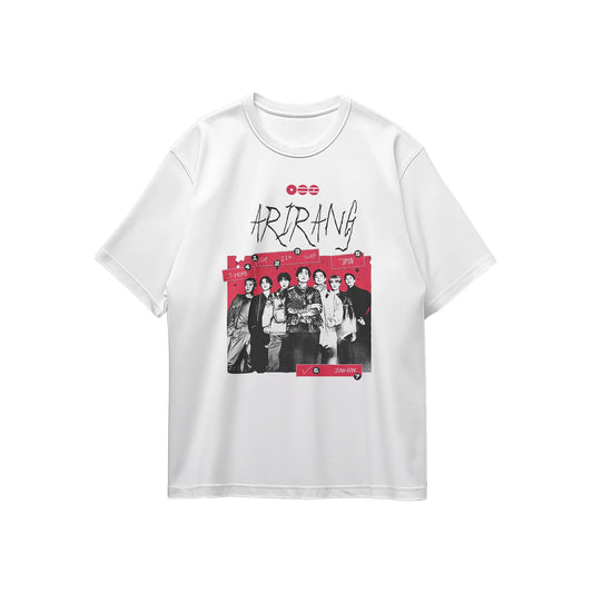 Anidoo BTS White Short Sleeve Cotton Printed T Shirt Spring Summer Casual Wear For Fans