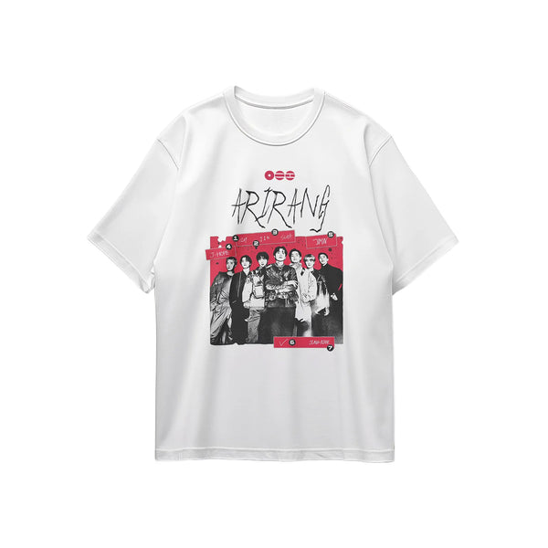BTS ARIRANG Cotton Graphic T-Shirt White Breathable Fan Merch -B