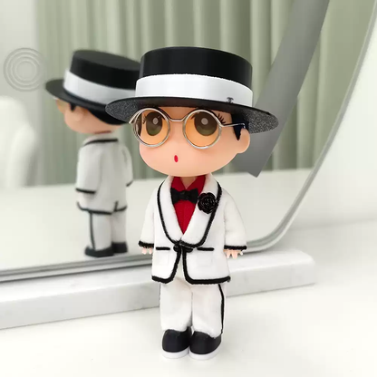 G-DRAGON Black Hat White Suit Doll Keychain 5.12 Inch