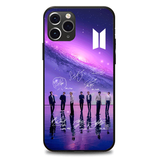 Anidoo BTS Luminous Light Up Phone Case for iPhone 17 16 15 Fashion Flash Glowing Soft TPU Shockproof Protective Slim Cover Fans Gift Collection