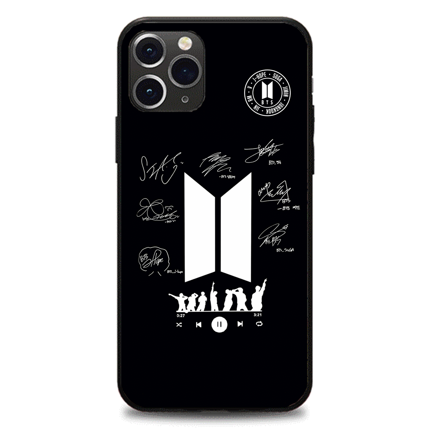 Anidoo BTS  Luminous Light Up Phone Case for iPhone 17 16 15 Series Slim Lightweight Protective Case Fan Gift