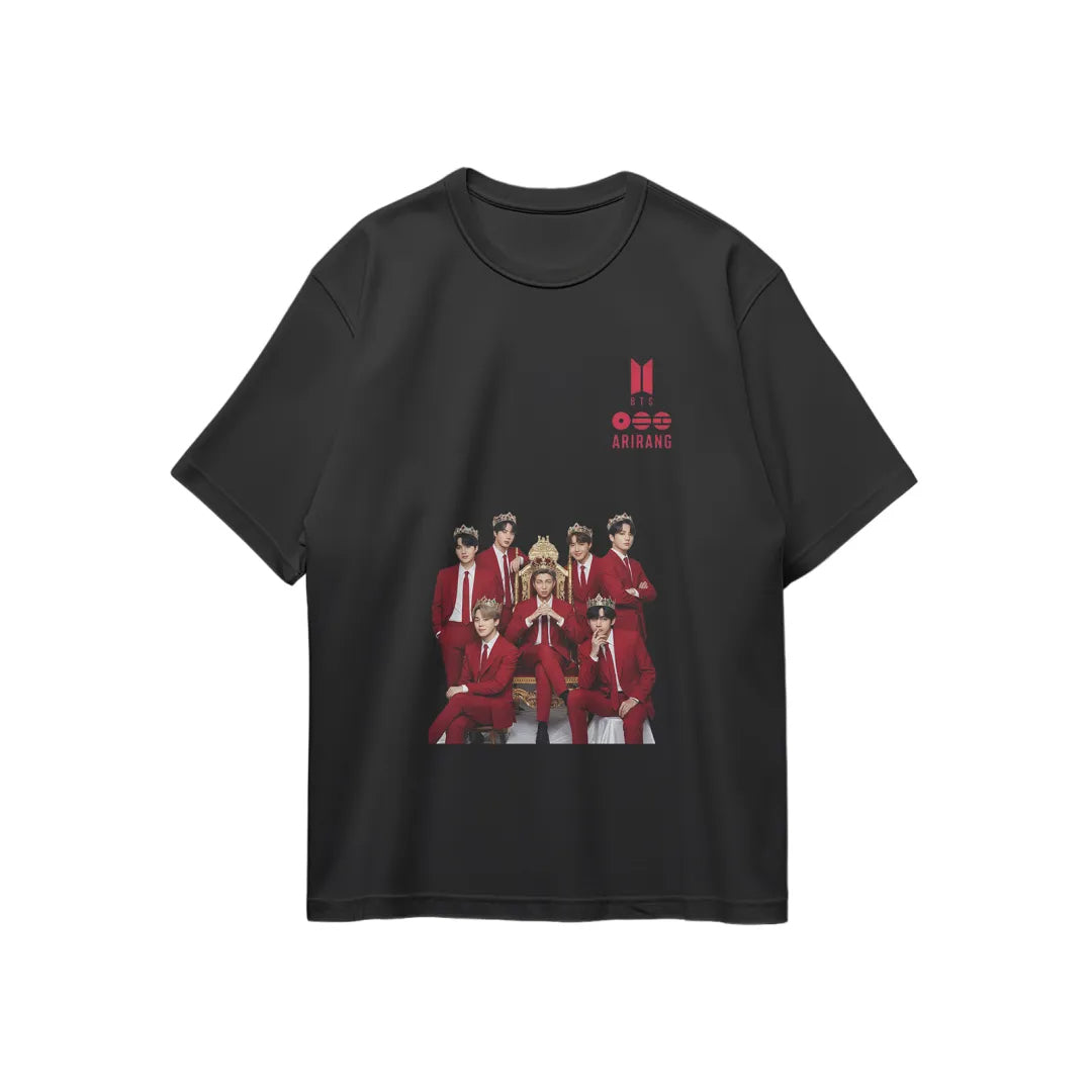 Anidoo Jungkook Cotton Printed Support T Shirt Black Casual Soft Breathable Short Sleeve Tops for Fans Daily Wear