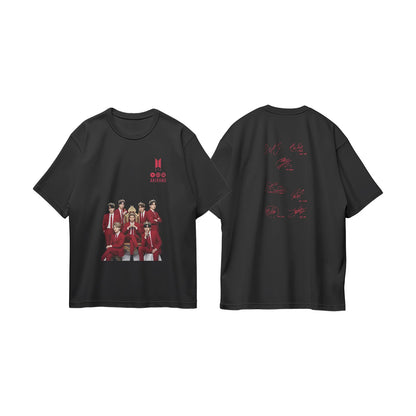 Anidoo Jungkook Cotton Printed Support T Shirt Black Casual Soft Breathable Short Sleeve Tops for Fans Daily Wear