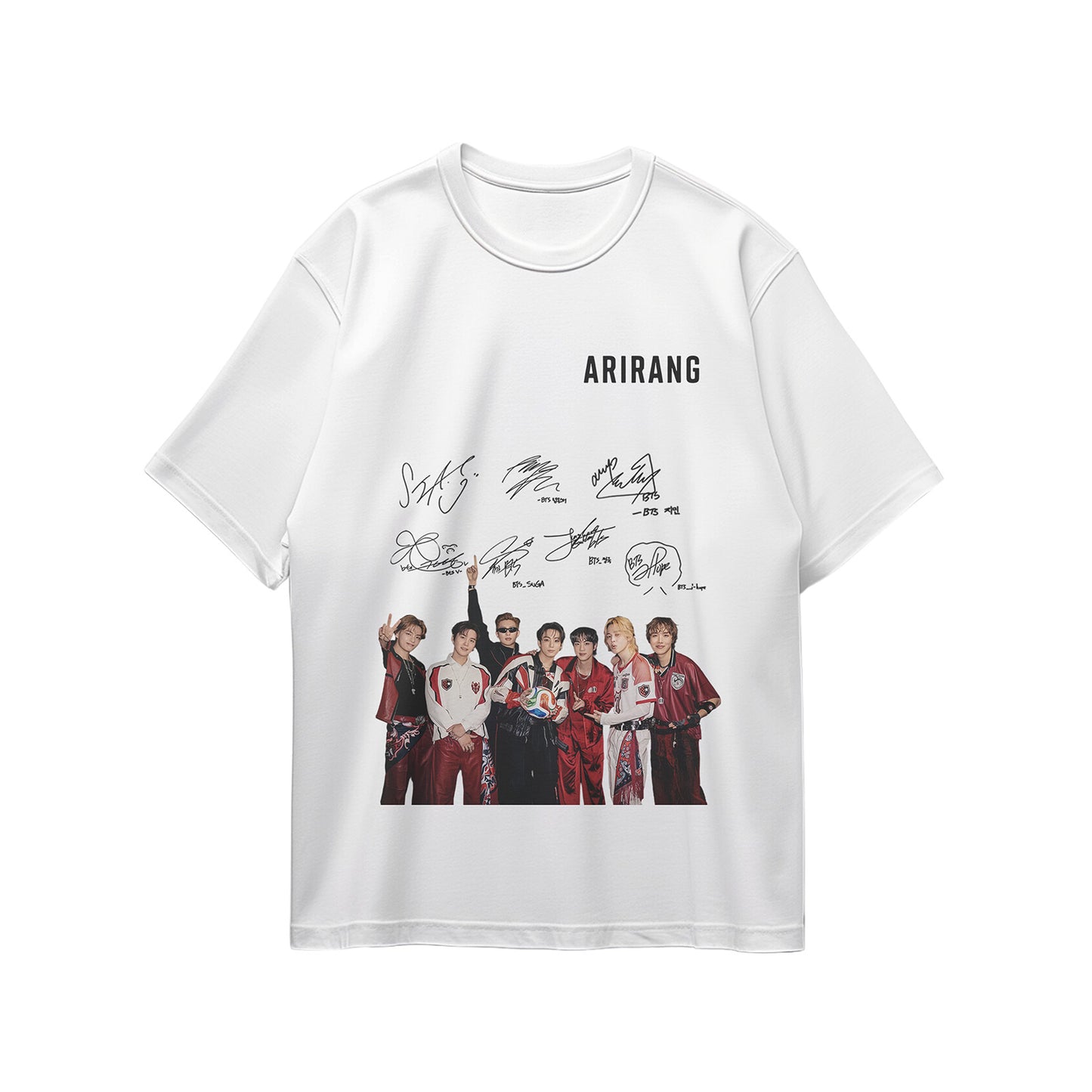 BTS ARIRANG Cotton Graphic T-Shirt White Breathable Fan Merch -A