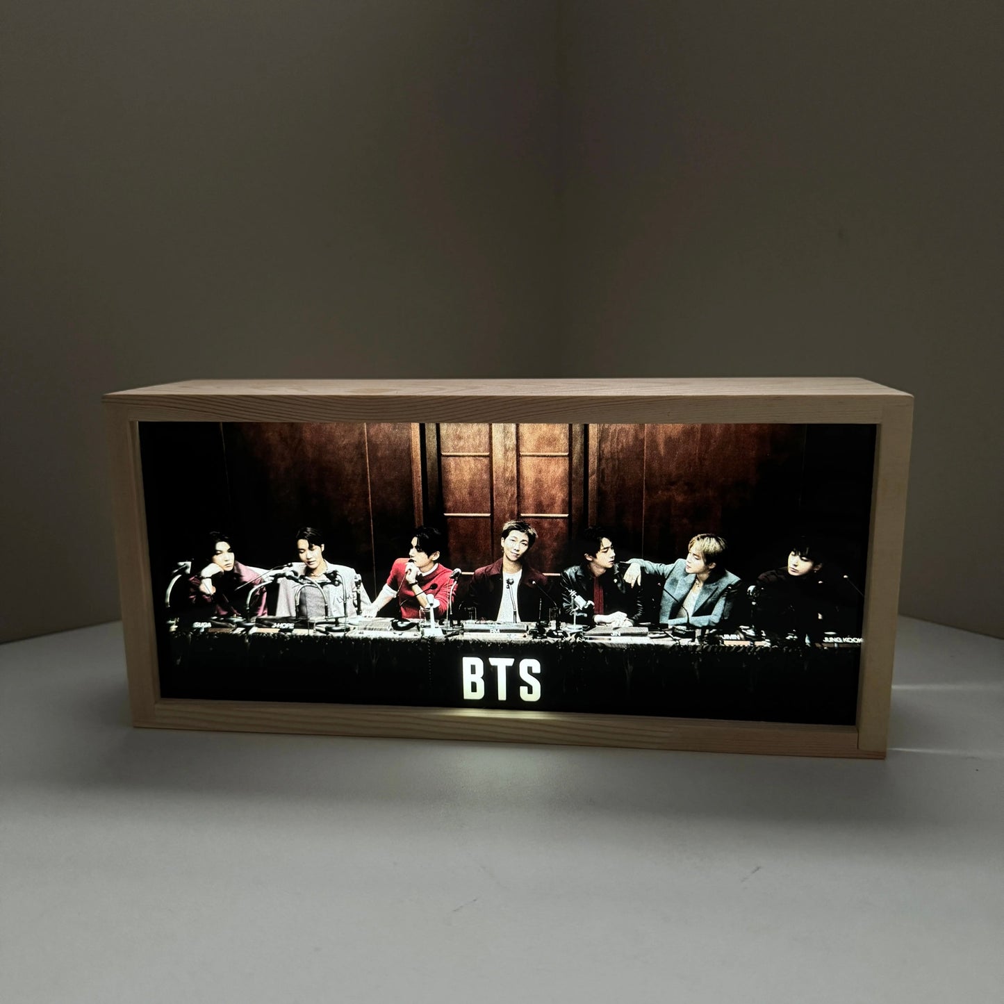 Anidoo BTS Wooden Base Double Sided Light Acrylic Night Light Fan Merchandise