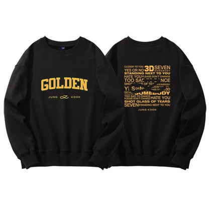 Anidoo BTS Thick Heat Insulation Black Cotton Long Sleeve Sweatshirt Warm for Autumn Winter Unisex