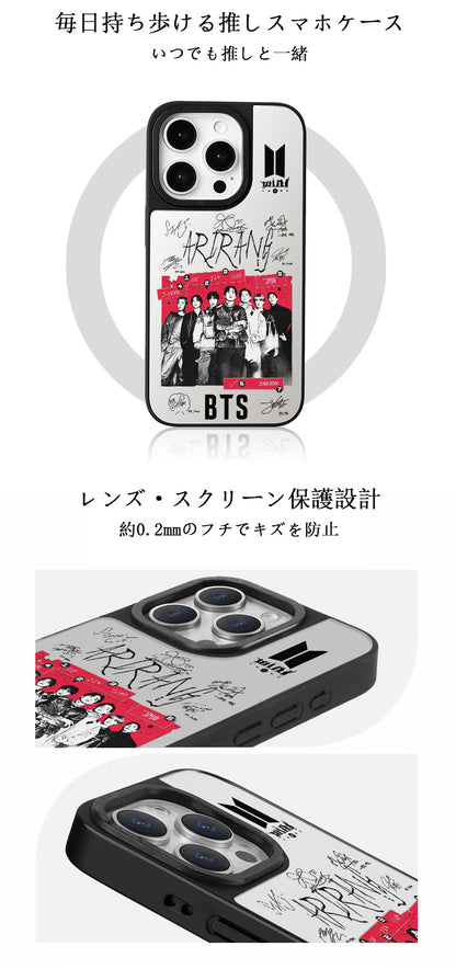Anidoo BTS Mirror Phone Case Silver for iPhone 17/16/15  TPU Protective Glossy Cover Fan Merchandise Gift