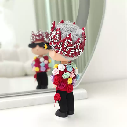 G-DRAGON Colorful Rose Crown Doll Keychain 5.12 Inch