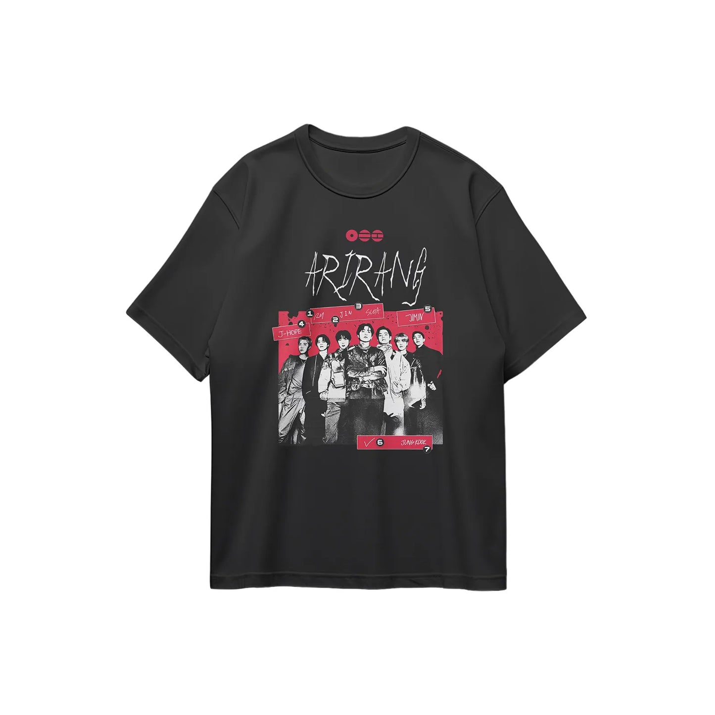 Anidoo BTS Cotton Printed black Short Sleeve Tee Spring Summer Breathable Fan Merchandise