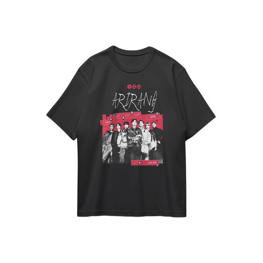 Anidoo BTS Cotton Printed black Short Sleeve Tee Spring Summer Breathable Fan Merchandise