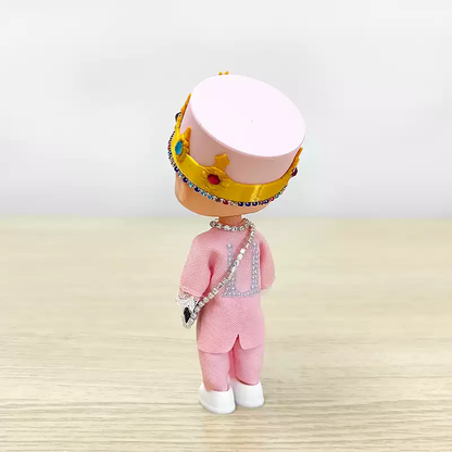 G-DRAGON MAMA Pink Suit Crown Doll Keychain 5.12 Inch