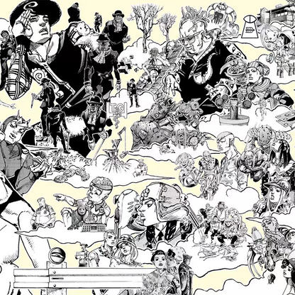 JOJO's Bizarre Adventure The JOJO Lands Silk Scroll Art